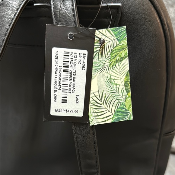 NWT Badgley Mischka vegan leather Black Quilted Backpack main image 9